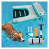 Inflatable Dog Water Ramp and Pool Platform, Cyan/White view 1