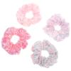 VALICLUD 4-Piece Glowing Mesh Hair Ties, Elastic and Gentle on Hair, Party Hair Accessories for Halloween and Christmas, Random Color view 1