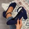 White Women's Heels with High Block Heel and Straps view 3