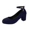 White Women's Heels with High Block Heel and Straps view 4