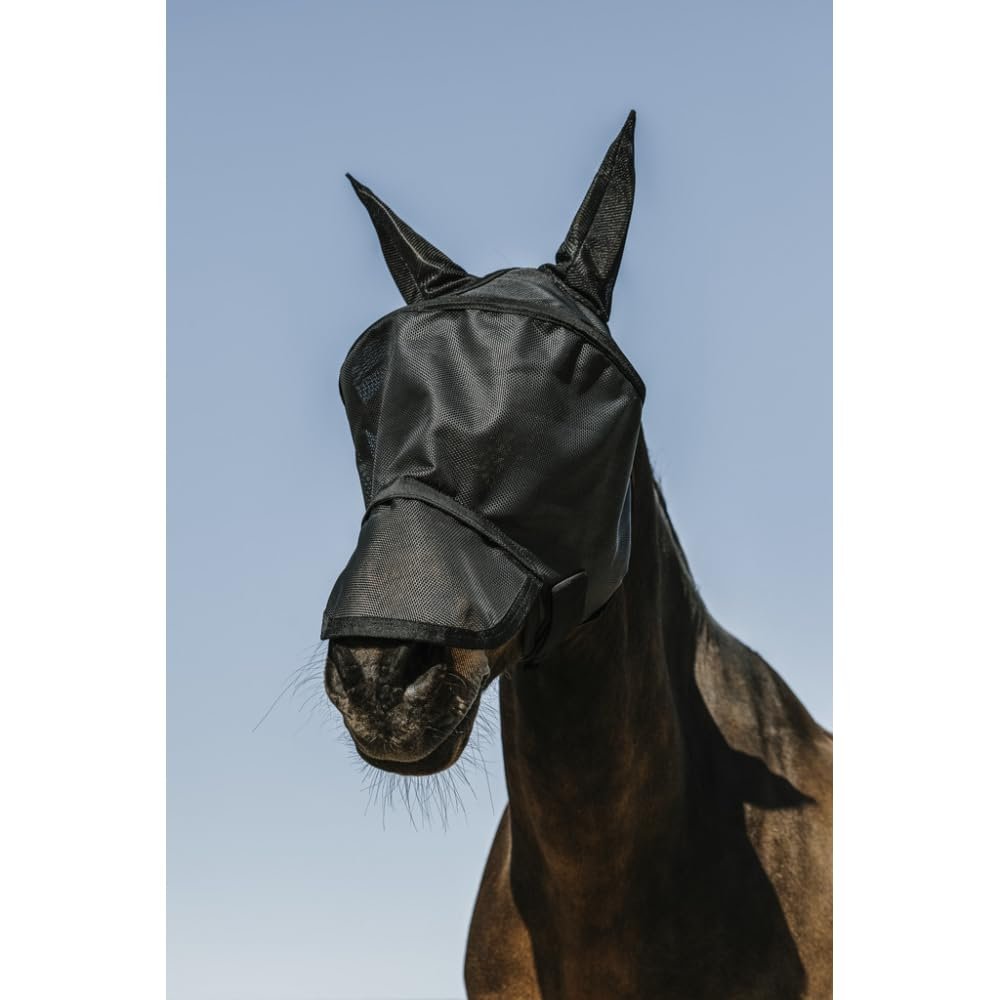 EKKIA Equithème Protec Fly Mask, Black, Size L