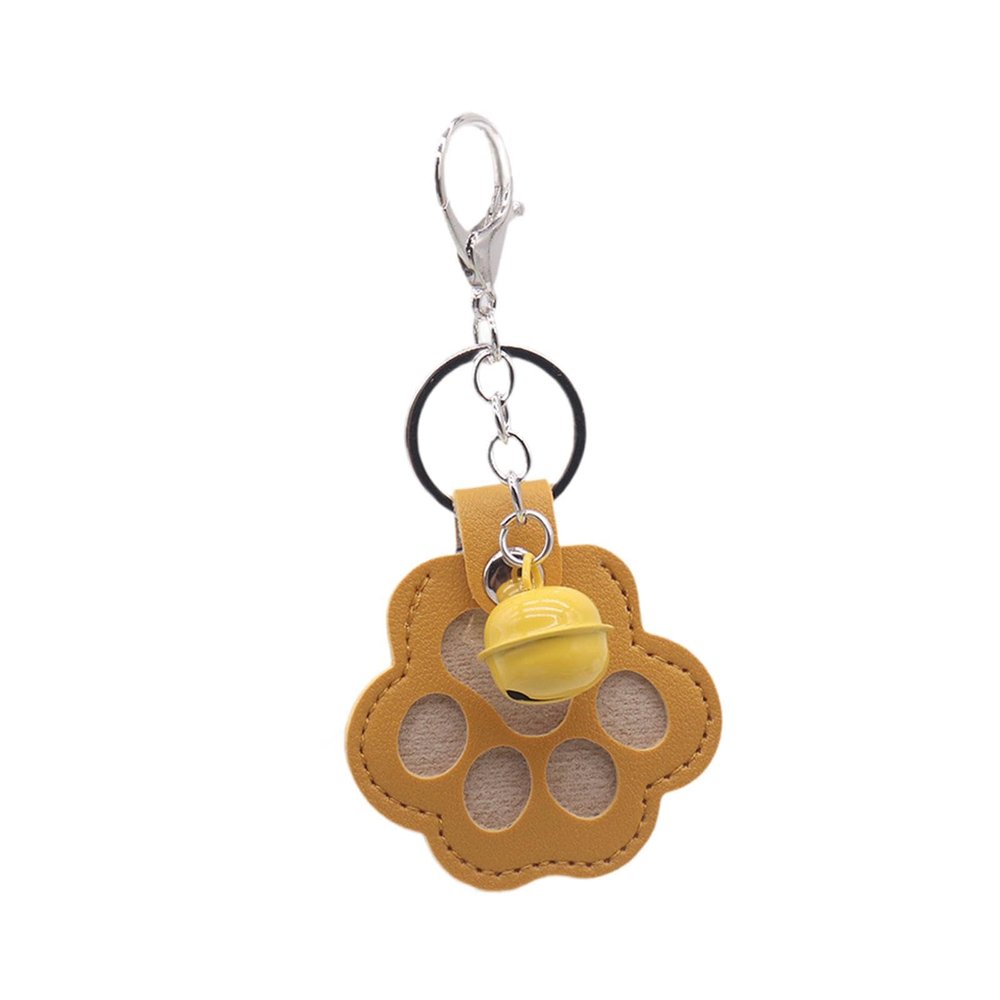 Fenteer Pet Memorial Keychain with Hair Holder, Cute Dog Paw Design, Yellow