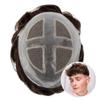 Men's Hair System, 0.06–0.08 mm PU Skin, French Lace, 7 x 9, Medium Light Brown view 2