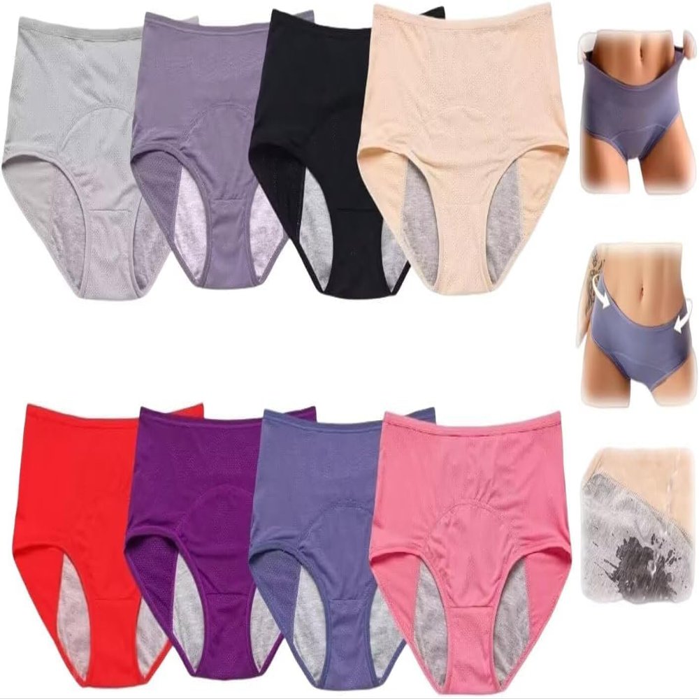Washable Incontinence Panties for Women, Leakproof Bladder Underwear, 8-Pack, Lightly Absorbent Protective Briefs (Medium)