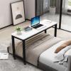 HAJHI Multifunctional Hospital Bed Table for Double Beds, Rolling Laptop Side Table, 240 × 60 cm, White-Black-B view 1