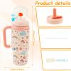 VAVPUP Stainless Steel Whale Tumbler with Handle, 710 mL, Pink view 2