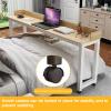 HAJHI Multifunctional Hospital Bed Table for Double Beds, Rolling Laptop Tray Side Table, 160 × 40 cm, White-Black-A view 2