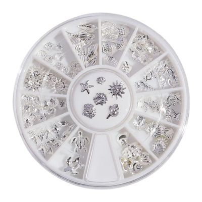 NOPKESV 3D Nail Charms, Ocean Shells and Starfish, Silver
