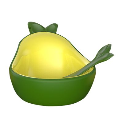 Elevated Avocado-Shaped Cat Bowl