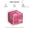 Square Foldable Tissue Box Cover with Pink Bow Print view 2