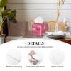 Square Foldable Tissue Box Cover with Pink Bow Print view 3