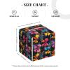 Square Tissue Box Cover with Colorful Bow Print, Foldable PVC Leather Cube view 2