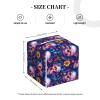 Square Foldable Tissue Box with Vintage Floral Skull Print view 2