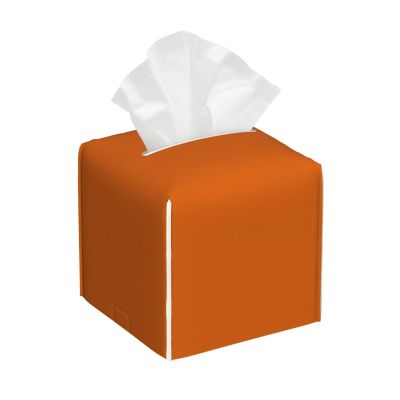 Square Foldable Tissue Box Cover, Modern PVC Leather Cube Holder