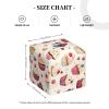 Square Foldable Tissue Box with Strawberry Cake Heart Print view 2