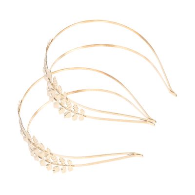Golden Double-Leaf Headband for Bridesmaids