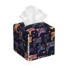 Square Foldable Tissue Box Cover, Modern PVC Leather Cube Box, Home Decor for Bathroom, Nightstand, Office, Desk, Car, or Tabletop view 1