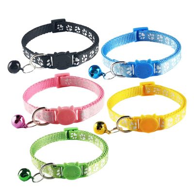Abaodam Stylish Pet Collars with Bell - Adjustable Cat Collars 5-Pack