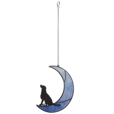 Alipis 4-Piece Colorful Moon and Dog Window Hanging Decorations