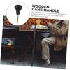 Round Solid Wood Cane Handle with Connecting Screw, 1 pc. view 4