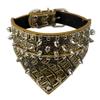 LYVQZPWLR Basic Leather Dog Collar with Bandana, Golden Brown, Medium view 1