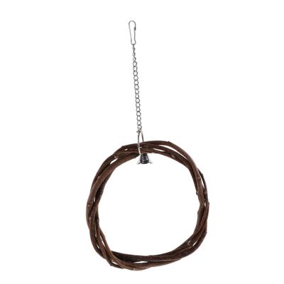 Toddmomy Apple Wood Bird Swing with Bell