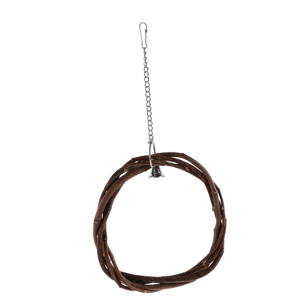 Toddmomy Apple Wood Bird Swing with Bell
