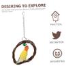 Toddmomy Apple Wood Bird Swing with Bell view 3