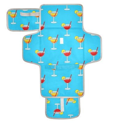 Summer Lemon Drink Blue Portable Reusable Baby Changing Pad