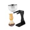 Gogogmee 3-Piece Beard Care Set for Men with Shaving Brush, Bowl and Stand, Black view 1