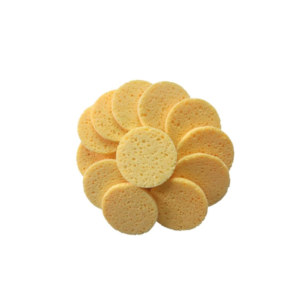 20 Round Cellulose Sponge Pads for Facial Cleansing