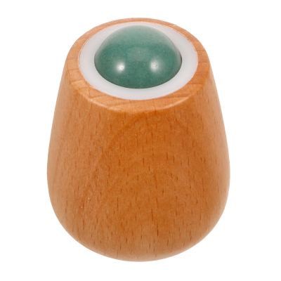 Beaupretty Jade Facial Roller with Wooden Handle for Face and Eye Massage