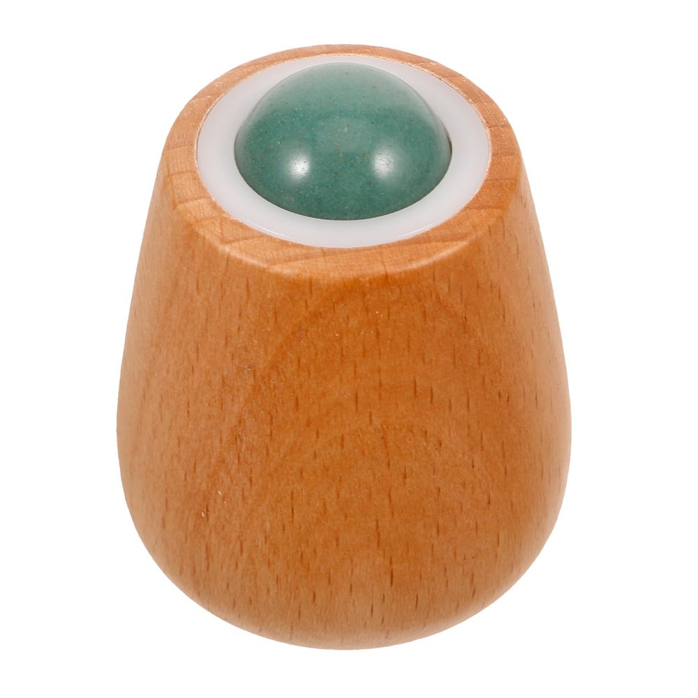 Beaupretty Jade Facial Roller with Wooden Handle for Face and Eye Massage