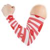 Red-and-White Striped Heart-Lips Arm Sleeves for Boys (1 Pair), UV Sun Protection, Football Sleeves for Women, Drivers, Outdoor Work, Size M view 2