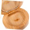 FRCOLOR 2-Piece Folding Bamboo Compact Mirrors for On the Go, Khaki view 3