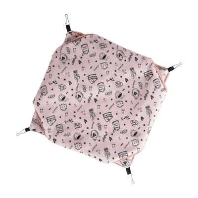 TOYANDONA Small Animal Hammock Bed, Rabbit Plush and Polyester Taffeta, Double-Layer, Foldable