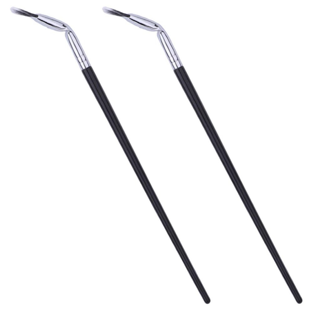 OATIPHO Angled Fan Eyelash Brushes, 2-Piece Fiber Set for Lower Lashes