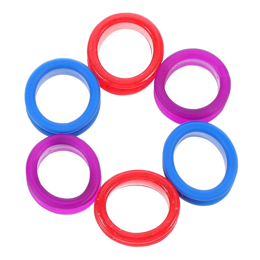 WEKAMOS 6-Piece Silicone Scissor Finger Guard Rings, Non-Slip Design