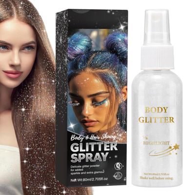 Hair Glitter Spray, Holographic Glitter Highlighter Powder