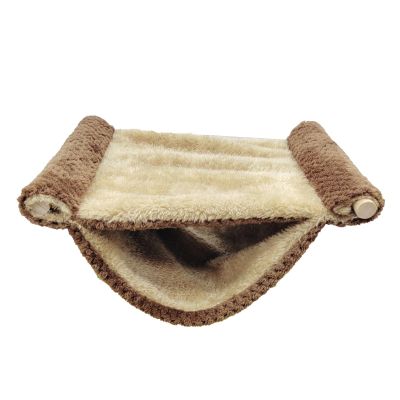 Fdit Premium Flannel Pet Hammock - Cozy Bed for Hamsters (Brown)
