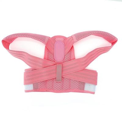 FOELANNE Posture Corrector Back Support Belt for Men and Women, White and Pink, Pink, XL