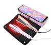 FRODOTGV Portable Heat-Resistant Hair Tool Travel Bag, Red Roses with Eyeballs and Black Crows, Pink Glitter Texture, 1 Size view 2