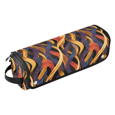 FRODOTGV Women's Hair Styling Tool Travel Bag with Heat-Resistant Mat, Oriental Paisley Pattern