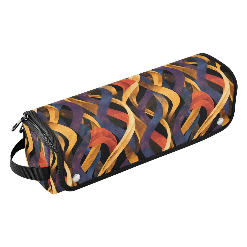 FRODOTGV Women's Hair Styling Tool Travel Bag with Heat-Resistant Mat, Oriental Paisley Pattern