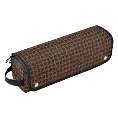 FRODOTGV Brown Houndstooth Travel Bag for Women, Large Tote with Heat-Resistant Flat Iron Pad