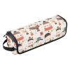 FRODOTGV Christmas Pattern Hair Tool Travel Bag with Heat-Resistant Mat, Double-Layer Holder for Flat Iron and Hair Dryer, Black-and-White Snowman, One Size view 1