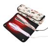 FRODOTGV Christmas Pattern Hair Tool Travel Bag with Heat-Resistant Mat, Double-Layer Holder for Flat Iron and Hair Dryer, Black-and-White Snowman, One Size view 2