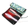 FRODOTGV Sunflowers Honey Bees Gnomes Curling Iron Travel Bag for Women, Waterproof Organizer Storage Bag with Heat-Resistant Mat for Flat Irons and Straighteners, Tropical Banana Leaf, 1 Size view 2