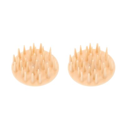 SAFIGLE Silicone Scalp Massage Brush Set, 2 Pieces, Dual-Use Hair-Washing Brush for Men, Beige