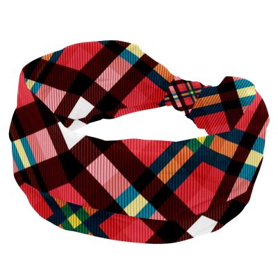 Plaid Knotted Turban Headband for Women and Girls